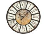 Wanduhr AMBIENTE HAUS "Hotel Wanduhr 58cm", braun, B:58cm H:58cm T:4cm, Wanduhren, Wanduhr