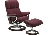 Relaxsessel STRESSLESS "Mayfair", rot (bordeaux batick), B:83cm H:102cm T:74cm, Leder BATICK: BATICK ist ein leicht korrigiertes, durchgefärbtes und genarbtes Möbelleder, bei dem die meisten Unebenheiten und Spuren in der Regel entfernt wurden.;Leder PALOMA: PALOMA ist ein durchgefärbtes Semianilin-Möbelleder mit natürlicher Narbung.;ROHLEDER Stoff Q2 FARON: Ein fester zuverlässiger Bouclé mit ein