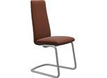 Polsterstuhl STRESSLESS "Laurel", braun (copper paloma, chrom matt), B:53cm H:105cm T:60cm, Leder PALOMA: PALOMA ist ein durchgefärbtes Semianilin-Möbelleder mit natürlicher Narbung., Stühle, Polsterstuhl, High Back, Größe M, mit Beinen aus Stahl in Chrom matt