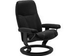 Relaxsessel STRESSLESS "Consul", schwarz (schwarz batick), B:85cm H:100cm T:77cm, Leder BATICK: BATICK ist ein leicht korrigiertes, durchgefärbtes und genarbtes Möbelleder, bei dem die meisten Unebenheiten und Spuren in der Regel entfernt wurden.;Leder PALOMA: PALOMA ist ein durchgefärbtes Semianilin-Möbelleder mit natürlicher Narbung.;ROHLEDER Stoff Q2 FARON: Ein fester zuverlässiger Bouclé mit e