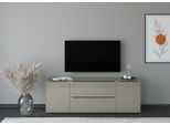 Lowboard "Reno", taupe matt lack, glas taupe glanz, B:182cm H:63cm T:42cm, Glas, Holzwerkstoff, SET ONE BY MUSTERRING, Sideboards, Lowboard, Mit Gleitern und in verschiedenen Farben erhältlich