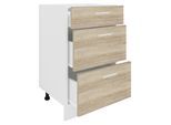 Unterschrank VCM "Küchenschrank B 50 cm Unterschrank Schublade Esilo", braun (weiß, sonoma, eiche), B:50cm T:46cm, Obermaterial: 100% Holz Wood., Schränke, Unterschrank