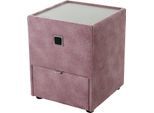 Nachtkonsole JOCKENHÖFER GRUPPE "Lancy", rosa (rosa 411, 05), B:42,5cm H:53cm T:45cm, Glas, Holzwerkstoff, Sideboards, Nachtkonsole, mit LED-Beleuchtung