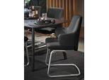 Polsterstuhl STRESSLESS "Laurel", schwarz (schwarz batick, schwarz matt), B:58cm H:92cm T:60cm, Leder BATICK: BATICK ist ein leicht korrigiertes, durchgefärbtes und genarbtes Möbelleder, bei dem die meisten Unebenheiten und Spuren in der Regel entfernt wurden., Stühle, Polsterstuhl, Low Back mit Armlehne, Größe L, mit Beinen aus Stahl in Schwarz matt