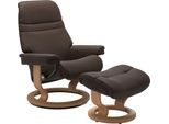 Relaxsessel STRESSLESS "Sunrise", braun (braun batick), B:75cm H:100cm T:73cm, Leder BATICK: BATICK ist ein leicht korrigiertes, durchgefärbtes und genarbtes Möbelleder, bei dem die meisten Unebenheiten und Spuren in der Regel entfernt wurden.;Leder PALOMA: PALOMA ist ein durchgefärbtes Semianilin-Möbelleder mit natürlicher Narbung.;ROHLEDER Stoff Q2 FARON: Ein fester zuverlässiger Bouclé mit eine