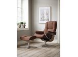 Relaxsessel STRESSLESS "Mayfair", braun (copper paloma), B:83cm H:102cm T:74cm, Leder PALOMA: PALOMA ist ein durchgefärbtes Semianilin-Möbelleder mit natürlicher Narbung., Sessel, Relaxsessel, mit Cross Base, Größe S, M & L, Holzakzent Eiche