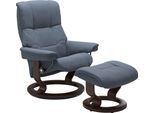 Relaxsessel STRESSLESS "Mayfair", blau (sparrow blau paloma), B:79cm H:101cm T:73cm, Leder BATICK: BATICK ist ein leicht korrigiertes, durchgefärbtes und genarbtes Möbelleder, bei dem die meisten Unebenheiten und Spuren in der Regel entfernt wurden.;Leder PALOMA: PALOMA ist ein durchgefärbtes Semianilin-Möbelleder mit natürlicher Narbung.;ROHLEDER Stoff Q2 FARON: Ein fester zuverlässiger Bouclé mi