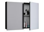 Badspiegel VCM "Spiegelschrank Spiegel Badezimmer Badinos 59x60 cm", schwarz, B:60cm T:12cm, Schränke, Badspiegel