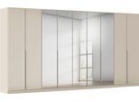 Drehtürenschrank OTTO HOME "Kleiderschrank Schrank Garderobe AGORDO mit Glasfront und Spiegel", beige (beige, glas beige (champagner)), B:405cm H:210cm T:54cm, Schränke, Drehtürenschrank, durchdachte Innenausstattung, in 8 Breiten und 2 Höhen MADE IN GERMANY
