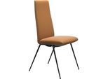 Polsterstuhl STRESSLESS "Laurel", braun (new caramel batick, schwarz matt), B:57cm H:105cm T:60cm, Leder BATICK: BATICK ist ein leicht korrigiertes, durchgefärbtes und genarbtes Möbelleder, bei dem die meisten Unebenheiten und Spuren in der Regel entfernt wurden., Stühle, Polsterstuhl, High Back, Größe M, mit Beinen aus Stahl in Schwarz matt