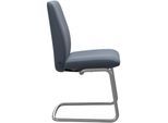 Polsterstuhl STRESSLESS "Laurel", blau (sparrow blau paloma, chrom glänzend), B:53cm H:92cm T:59cm, Leder PALOMA: PALOMA ist ein durchgefärbtes Semianilin-Möbelleder mit natürlicher Narbung., Stühle, Polsterstuhl, Low Back, Größe L, mit Beinen aus Stahl in Chrom glänzend