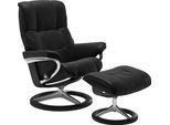 Relaxsessel STRESSLESS "Mayfair", schwarz (schwarz batick), B:92cm H:103cm T:79cm, Leder BATICK: BATICK ist ein leicht korrigiertes, durchgefärbtes und genarbtes Möbelleder, bei dem die meisten Unebenheiten und Spuren in der Regel entfernt wurden.;Leder PALOMA: PALOMA ist ein durchgefärbtes Semianilin-Möbelleder mit natürlicher Narbung.;ROHLEDER Stoff Q2 FARON: Ein fester zuverlässiger Bouclé mit