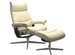 Relaxsessel STRESSLESS "View", beige (vanilla paloma), B:78cm H:108cm T:78cm, Leder PALOMA: PALOMA ist ein durchgefärbtes Semianilin-Möbelleder mit natürlicher Narbung., Sessel, Relaxsessel, mit Cross Base, Größe S, M & L, Holzakzent Schwarz