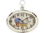 Wanduhr AMBIENTE HAUS "Lavendel Wanduhr aus Metall 28cm", weiß, B:28cm H:26cm T:6cm, Wanduhren, Wanduhr