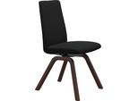 Polsterstuhl STRESSLESS "Laurel", schwarz (schwarz dinamica, walnuss), B:49cm H:92cm T:59cm, Microfaser DINAMICA (88% Polyester, 12% Polyurethan), Stühle, Polsterstuhl, Low Back, Größe M, mit schräggestellten Beinen in Walnuss