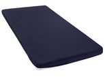 Spannbettlaken OTTO HOME "Topper Basic, in Gr. 90x200, 140x200 oder 180x200 cm", marine, B:160cm L:200cm, Baumwoll-Jersey, Obermaterial: 100% Baumwolle, Bettlaken, Spannbettlaken, Baumwolle, Matratzen bis 8 cm Höhe, Bettlaken, Spannbetttuch, Laken