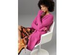 Strickjacke ANISTON CASUAL, Damen, Gr. 44, pink (fuchsia), Feinstrick, Obermaterial: 74% Polyacryl, 23% Polyamid, 3% Elasthan, unifarben, figurumspielend kniefrei, Rundhals, Rippstrickbündchen, Strickjacken Strickjacke, im Oversize Look
