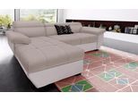 Ecksofa COTTA "Speedway L-Form", schlamm, schlamm, B:265cm H:79cm T:102cm, Edles Flachgewebe ( 100% Polyester ) / Feine Struktur ( 100% Polyester );Kunstleder SOFTLUX / Luxus-Microfaser ( 100% Polyester );Kunstleder SOFTLUX / Struktur ( 100% Polyester ), Sofas, Ecksofa, mit Kopfteilverstellung, wahlweise mit Bettfunktion & Bettkasten
