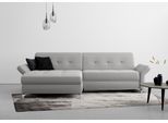 Ecksofa HOME AFFAIRE "Maredo L-Form", grau, B:284cm H:89cm T:179cm, 100% Polyester, Sofas, Ecksofa, Federkern, wahlweise auch mit Kopfteil- und Armlehnverstellung