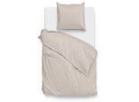 Bettwäsche ZO HOME "Zohome Bettwäsche Lino", beige (sandy, beige), B/L: 155cm x 220cm, 1 Stk., 1 Stk., Renforcé, B/L: 80cm x 80cm, 2 Stk., Renforcé, Obermaterial: 100% Baumwolle, Bettwäsche, Bettwäsche, Bettwäsche aus 100% Baumwolle, hochwertige Renforcé, ab 135x200 cm.