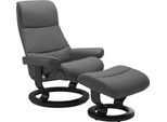Relaxsessel STRESSLESS "View", grau (grau batick), B:82cm H:108cm T:81cm, Leder BATICK: BATICK ist ein leicht korrigiertes, durchgefärbtes und genarbtes Möbelleder, bei dem die meisten Unebenheiten und Spuren in der Regel entfernt wurden.;Leder PALOMA: PALOMA ist ein durchgefärbtes Semianilin-Möbelleder mit natürlicher Narbung.;ROHLEDER Stoff Q2 FARON: Ein fester zuverlässiger Bouclé mit einem str