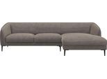 Ecksofa FLEXLUX "Belle Designsofa, L-Form, B/T 288/149 cm", braun (taupe braun), B:288cm H:74cm T:149cm, 85% Polyester/15%Polyamide, Sofas, Ecksofa, Skandinavisches Design, In hochwertiger Verarbeitung