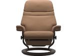 Relaxsessel STRESSLESS "Sunrise", braun (latte batick), B:79cm H:103cm T:78cm, Leder BATICK: BATICK ist ein leicht korrigiertes, durchgefärbtes und genarbtes Möbelleder, bei dem die meisten Unebenheiten und Spuren in der Regel entfernt wurden.;Leder PALOMA: PALOMA ist ein durchgefärbtes Semianilin-Möbelleder mit natürlicher Narbung.;ROHLEDER Stoff Q2 FARON: Ein fester zuverlässiger Bouclé mit eine