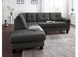Ecksofa SIT & MORE "Varese L-Form", grau (anthrazit), B:240cm H:91cm T:214cm, Luxus-Microfaser (100% Polyester)IStruktur fein (100% Polyester)IFlachgewebe (95% Polyester, 5% Polyamid), Sofas, Ecksofa, mit Federkern, wahlweise mit Bettfunktion und Stauraum