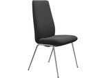 Polsterstuhl STRESSLESS "Laurel", grau (charcoal dinamica, chrom glänzend), B:57cm H:105cm T:60cm, Microfaser DINAMICA (88% Polyester, 12% Polyurethan), Stühle, Polsterstuhl, High Back, Größe L, mit Beinen aus Stahl in Chrom glänzend