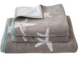 Handtuch DYCKHOFF "Maritim, Starfish", grau (kiesel), B:50cm L:100cm, Frottier, Obermaterial: 100% Baumwolle, Handtücher, Handtuch
