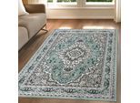 Teppich OTTO HOME "Oriental, Made in Belgium" Gr. 3, grün, B:120cm H:7mm L:170cm, Kunstfaser, Teppiche, Teppich, Orient-Optik, mit Bordüre, Teppich, Kurzflor, Weich, Kundenliebling