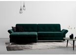 Ecksofa HOME AFFAIRE "Maredo L-Form", grün (dunkelgrün), B:284cm H:89cm T:179cm, 100% Polyester, Sofas, Ecksofa, Federkern, wahlweise auch mit Kopfteil- und Armlehnverstellung