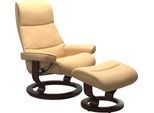 Relaxsessel STRESSLESS "View", gelb, B:82cm H:108cm T:81cm, Sessel, Relaxsessel, mit Classic Base, Größe M,Gestell Braun