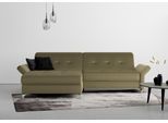 Ecksofa HOME AFFAIRE "Maredo L-Form", grün (olive), B:284cm H:89cm T:179cm, 100% Polyester, Sofas, Ecksofa, Federkern, wahlweise auch mit Kopfteil- und Armlehnverstellung