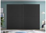 Schwebetürenschrank SCHLAFKONTOR "Mesio, 2-türiger Kleiderschrank, Schiebetürenschrank mit viel Stauraum", graphit, B:270cm H:210cm T:60cm, Holzwerkstoff, Schränke, Schwebetürenschrank, inklusive Hoteleinteilungen außen und Einlegeböden oben