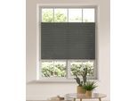 Plissee OTTO HOME "DAHRA - in Crush-Optik" Gr. 8, grau (dunkelgrau), B:110cm H:130cm, Obermaterial: 100% Polyester, Plissees, Plissee, Fixmaß, Bestseller mit über 5500 4,5-Sterne-Bewertungen, Klemmträger