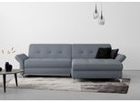 Ecksofa HOME AFFAIRE "Maredo L-Form", blau (graublau), B:284cm H:89cm T:179cm, 100% Polyester, Sofas, Ecksofa, Federkern, wahlweise auch mit Kopfteil- und Armlehnverstellung