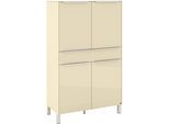 Highboard "Reno", kaschmir matt lack, glas kaschmir glanz, B:92cm H:152cm T:42cm, Glas, Holzwerkstoff, SET ONE BY MUSTERRING, Sideboards, Highboard, Mit Vierkantfuß in diversen Farben, 152 cm Höhe & Farbauswahl