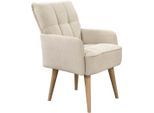 Armlehnstuhl EXXPO - SOFA FASHION "Latte", beige, B:58cm H:94cm T:69cm, Stühle, Armlehnstuhl, Esszimmerstuhl, Esszimmersessel