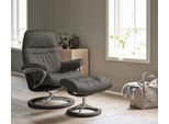 Relaxsessel STRESSLESS "Sunrise", grau (metal grau paloma), B:92cm H:105cm T:80cm, Leder BATICK: BATICK ist ein leicht korrigiertes, durchgefärbtes und genarbtes Möbelleder, bei dem die meisten Unebenheiten und Spuren in der Regel entfernt wurden.;Leder PALOMA: PALOMA ist ein durchgefärbtes Semianilin-Möbelleder mit natürlicher Narbung.;ROHLEDER Stoff Q2 FARON: Ein fester zuverlässiger Bouclé mit
