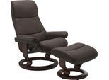 Relaxsessel STRESSLESS "View", braun (braun batick), B:82cm H:108cm T:81cm, Leder BATICK: BATICK ist ein leicht korrigiertes, durchgefärbtes und genarbtes Möbelleder, bei dem die meisten Unebenheiten und Spuren in der Regel entfernt wurden.;Leder PALOMA: PALOMA ist ein durchgefärbtes Semianilin-Möbelleder mit natürlicher Narbung.;ROHLEDER Stoff Q2 FARON: Ein fester zuverlässiger Bouclé mit einem s