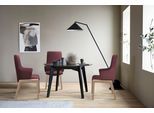 Polsterstuhl STRESSLESS "Laurel", rot (bordeaux batick, schwarz), B:58cm H:105cm T:60cm, Leder BATICK: BATICK ist ein leicht korrigiertes, durchgefärbtes und genarbtes Möbelleder, bei dem die meisten Unebenheiten und Spuren in der Regel entfernt wurden., Stühle, Polsterstuhl, High Back mit Armlehne, Größe L, mit abgerundeten Beinen in Schwarz