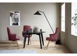 Polsterstuhl STRESSLESS "Laurel", rot (bordeaux batick, eiche natur), B:58cm H:105cm T:60cm, Leder BATICK: BATICK ist ein leicht korrigiertes, durchgefärbtes und genarbtes Möbelleder, bei dem die meisten Unebenheiten und Spuren in der Regel entfernt wurden., Stühle, Polsterstuhl, High Back mit Armlehne, Größe L, mit schräggestellten Beinen in Eiche