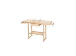 tectake® Holzwerkbank, mit 2 Schraubstöcken, 4 Stirnhölzer und 4 Bankhaken, 137 x 50 x 87 cm