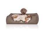 Knuffelwuff Hundebett Scottsdale aus Kunstleder stone clay XXL