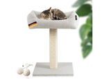 Rohrschneider ® Katzenbaum Wolly mit kuscheligem Katzenbett, waschbarer Kissenbezug