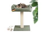 Rohrschneider ® Katzenbaum Wolly mit kuscheligem Katzenbett, waschbarer Kissenbezug