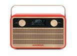 Nordmende Transita 120 Portables DAB+/UKW Retroradio, Akku, Tragegriff grün rot