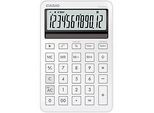 Casio Tischrechner MS-200DQ, 12 Stellen, LC-Display, Steuerberechnung, Gewinnermittlung, Batterie-/Solarbetrieb, B 101 x H 154,5 mm, weiss