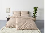 Bettwäsche OTTO HOME "Nature", beige (hellbeige), B/L: 135cm x 200cm, 1 Stk., 1 Stk., Renforcé, B/L: 80cm x 40cm, 2 Stk., Renforcé, Obermaterial: 100% Baumwolle, Bettwäsche, Bettwäsche, Bettwäsche in unregelmäßigem Karo-Muster